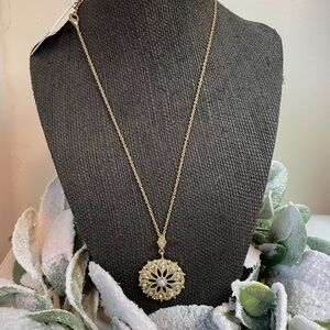 MARVELLA by Monet Gold Mandala Pendant Necklace